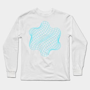 blue star wave grid Long Sleeve T-Shirt